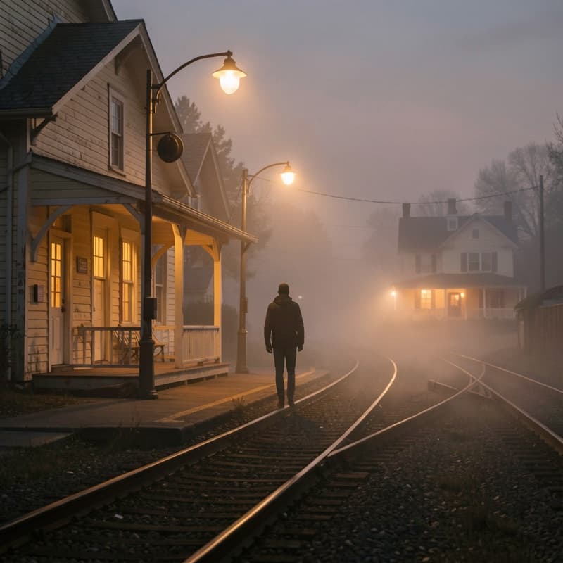 Album cover generated for "Night Train Out of Nowhere"